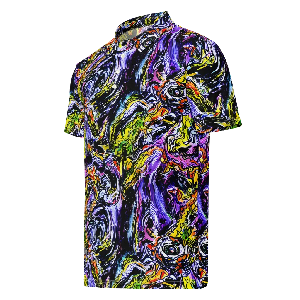 Midnight Mutation on Men's Slim Fit Polo Shirt — Left Front
