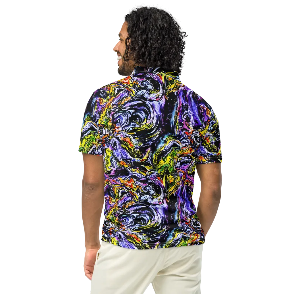 Midnight Mutation on Men's Slim Fit Polo Shirt — Back
