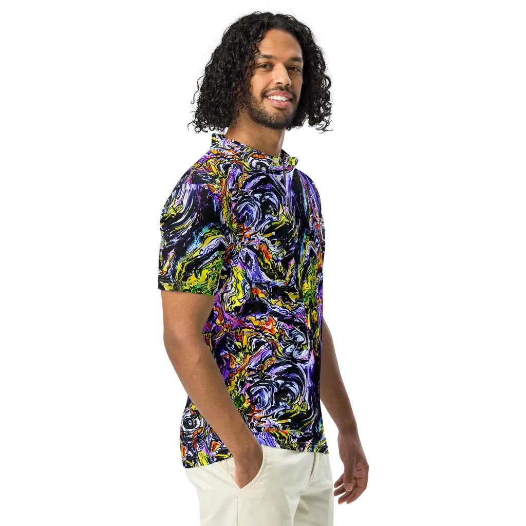Midnight Mutation on Men's Slim Fit Polo Shirt — Right Front