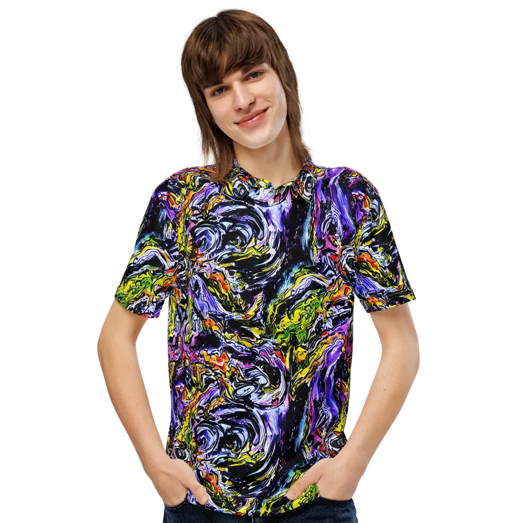 Midnight Mutation on Men's Slim Fit Polo Shirt — Front