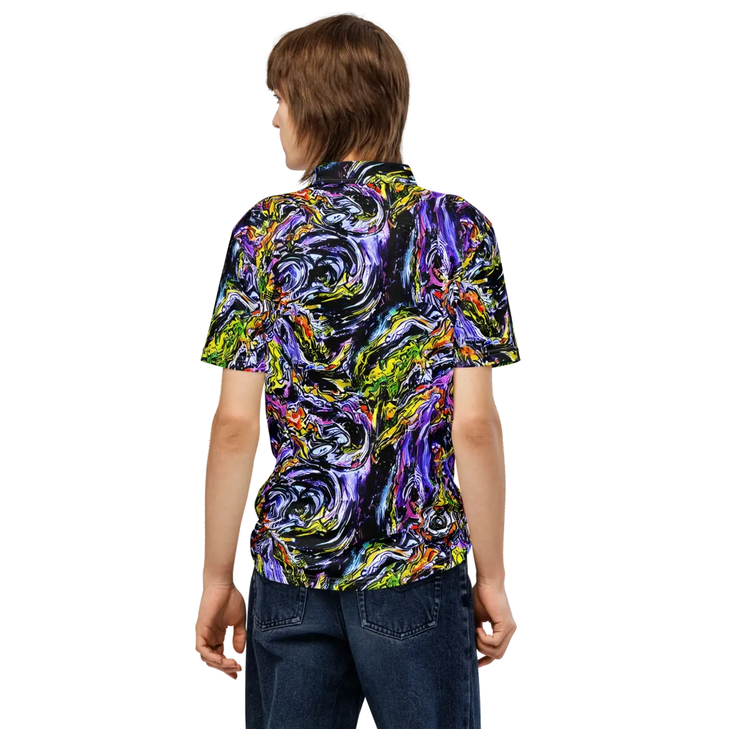 Midnight Mutation on Men's Slim Fit Polo Shirt — Back