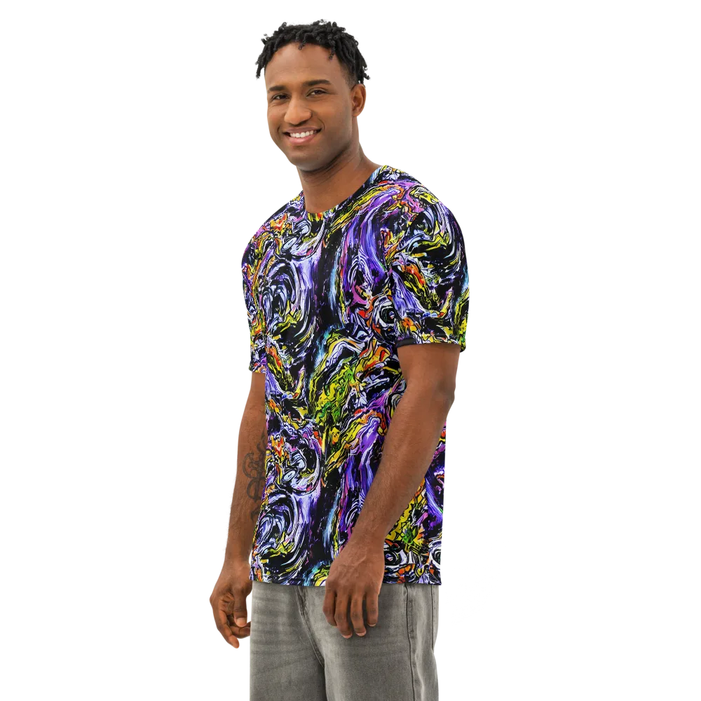 Midnight Mutation on Men's Cotton Crew Neck T-Shirt — Left Front