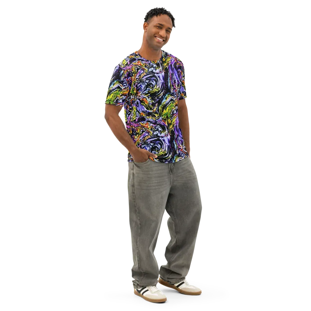 Midnight Mutation on Men's Cotton Crew Neck T-Shirt — Right Front