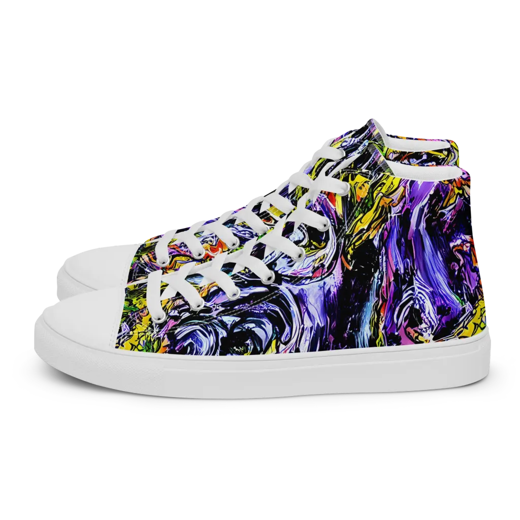 Midnight Mutation on Men's High Top Canvas Shoes — Left