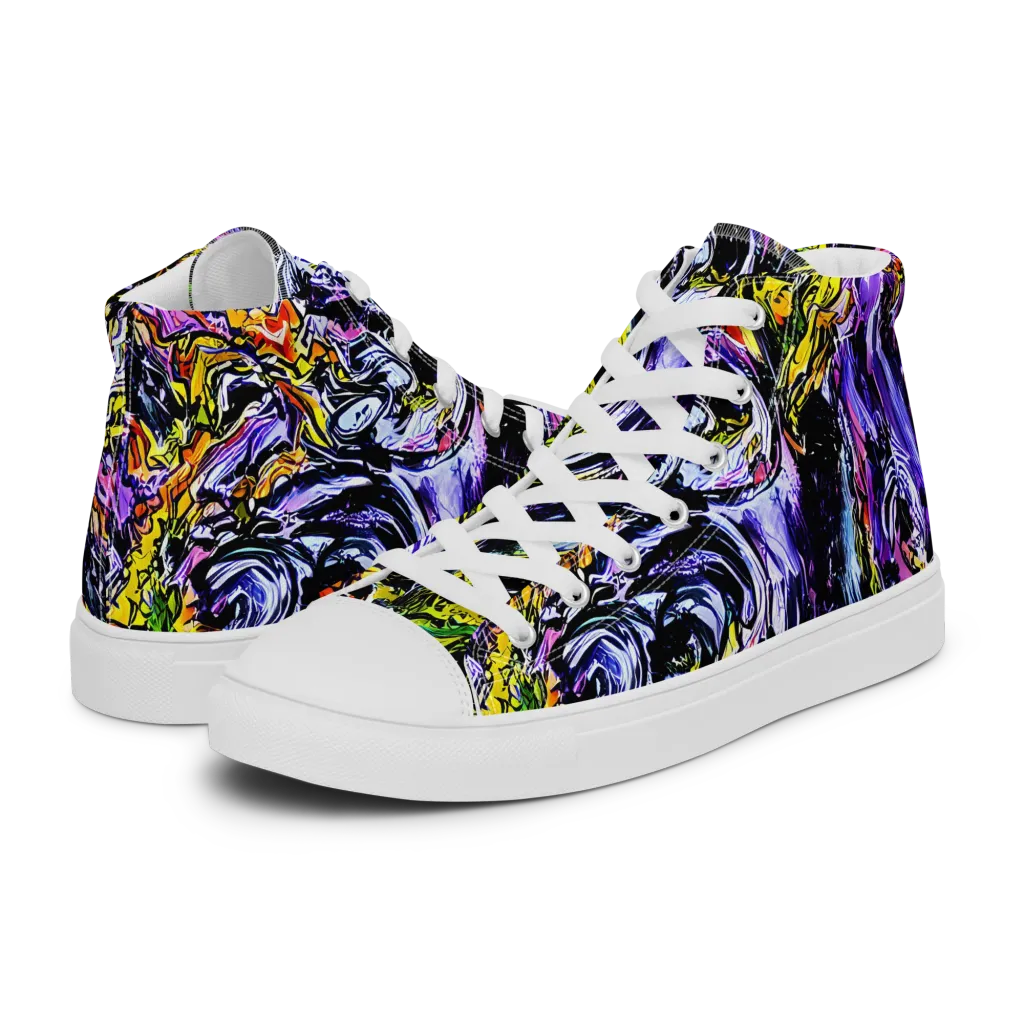 Midnight Mutation on Men's High Top Canvas Shoes — Left