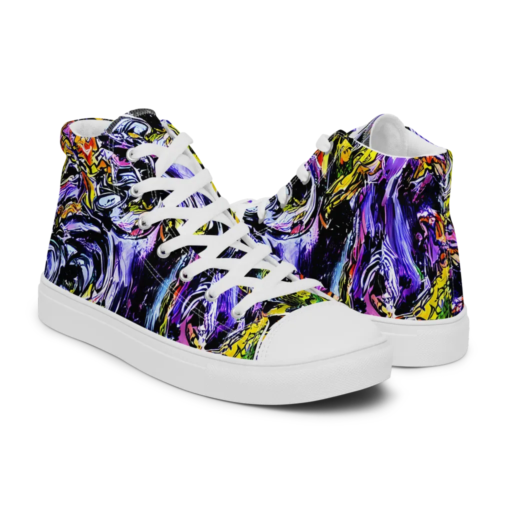 Midnight Mutation on Men's High Top Canvas Shoes — Right
