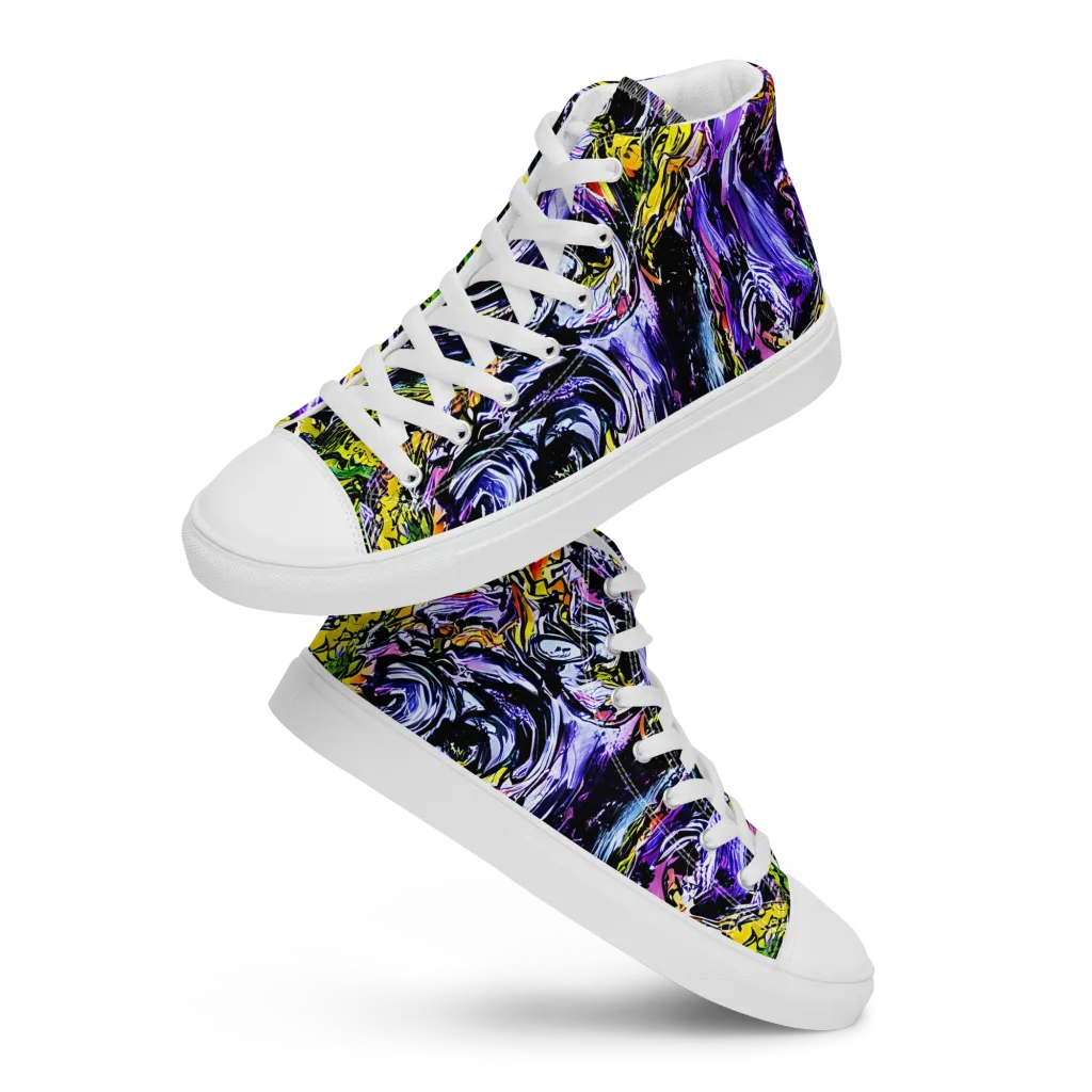 Midnight Mutation on Men's High Top Canvas Shoes — Front