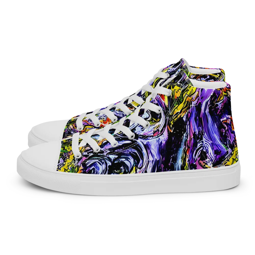 Midnight Mutation on Women's High Top Canvas Shoes — Left