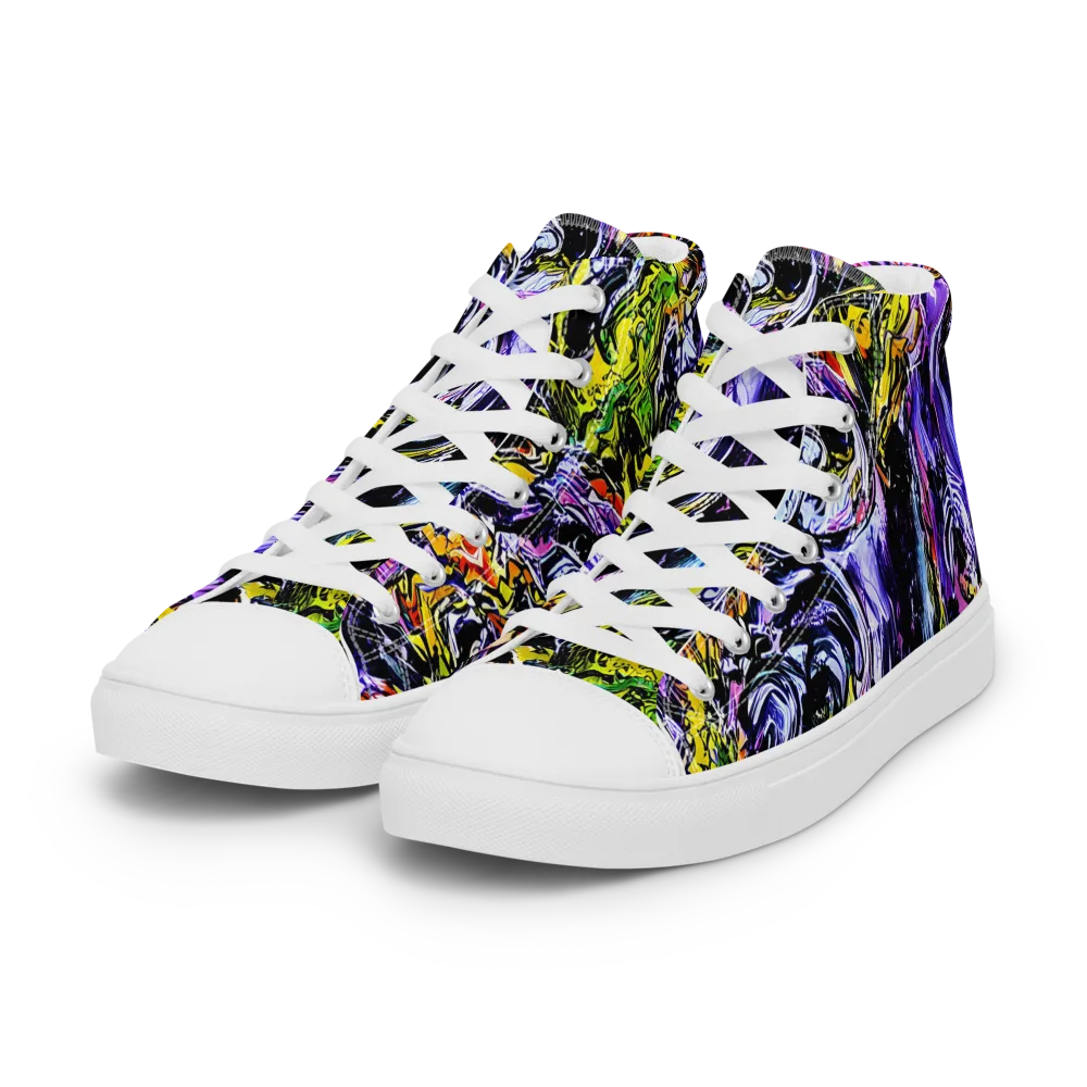 Midnight Mutation on Women's High Top Canvas Shoes — Left Front