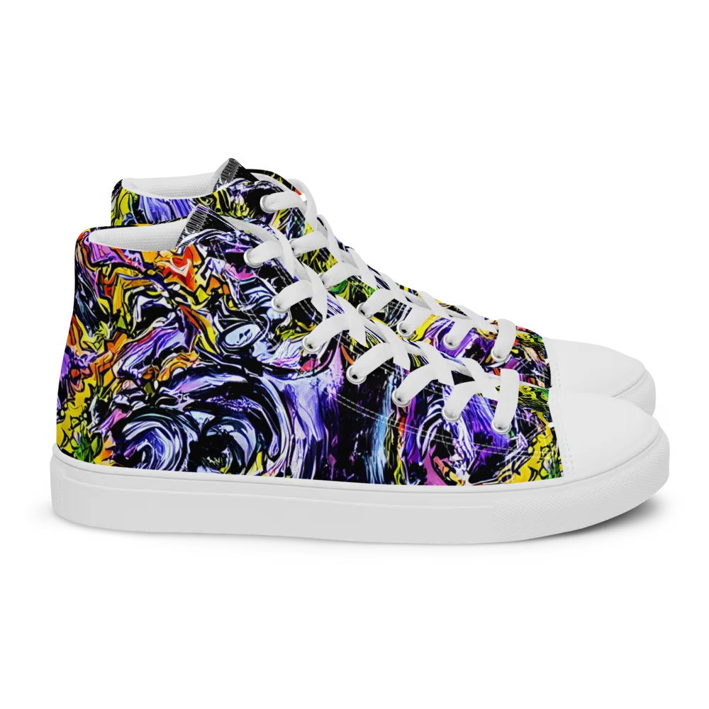 Midnight Mutation on Women's High Top Canvas Shoes — Right