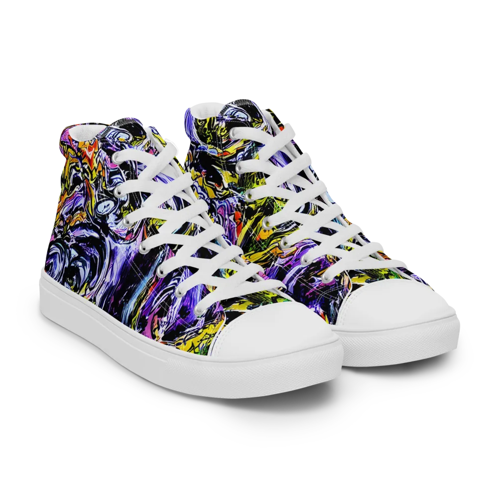 Midnight Mutation on Women's High Top Canvas Shoes — Right Front