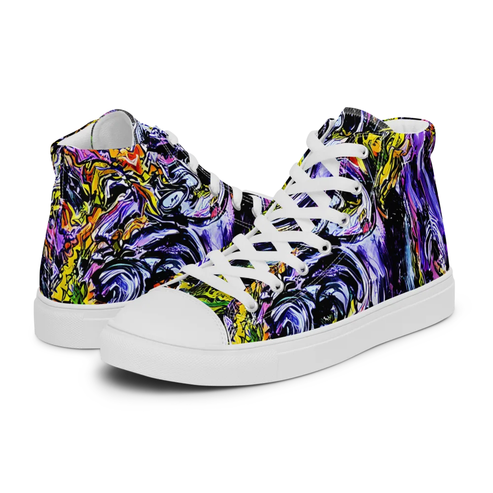 Midnight Mutation on Women's High Top Canvas Shoes — Left