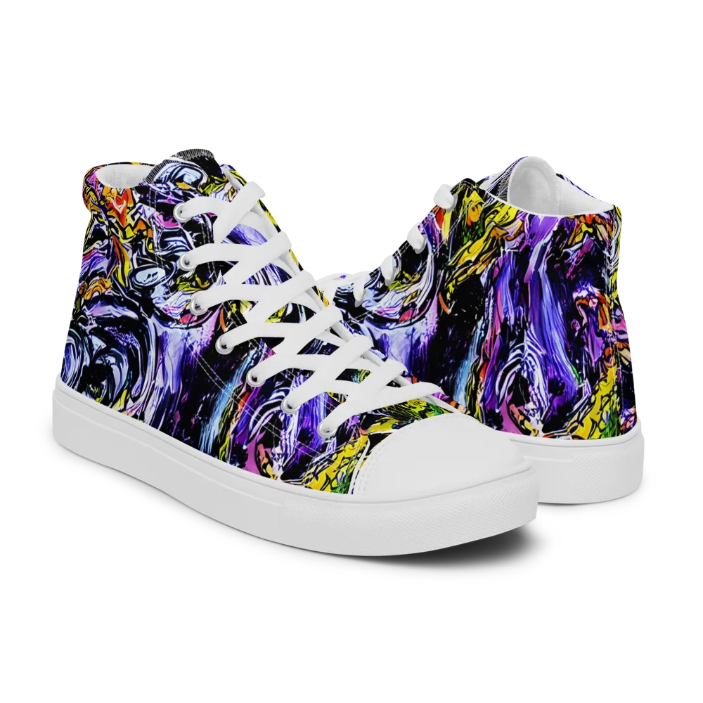 Midnight Mutation on Women's High Top Canvas Shoes — Right