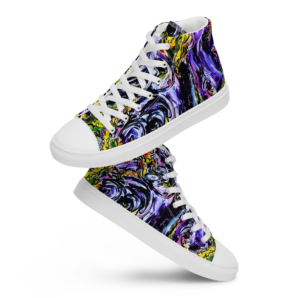 Midnight Mutation on Women's High Top Canvas Shoes — Front