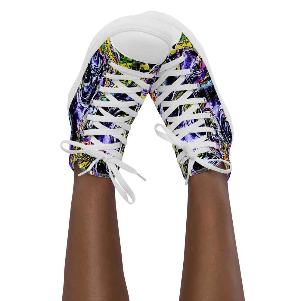 Midnight Mutation on Women's High Top Canvas Shoes — Front