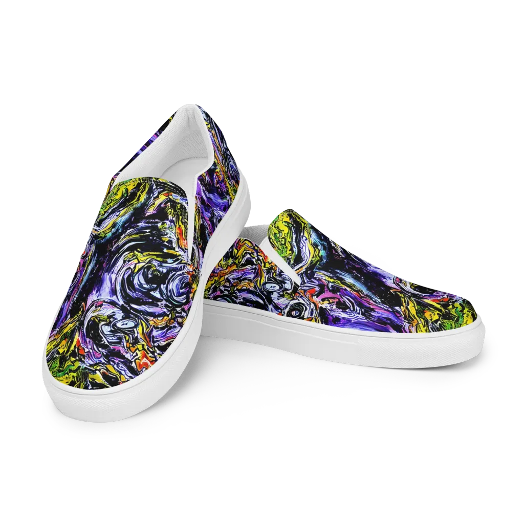 Midnight Mutation on Men's Slip-On Canvas Shoes — Left Front