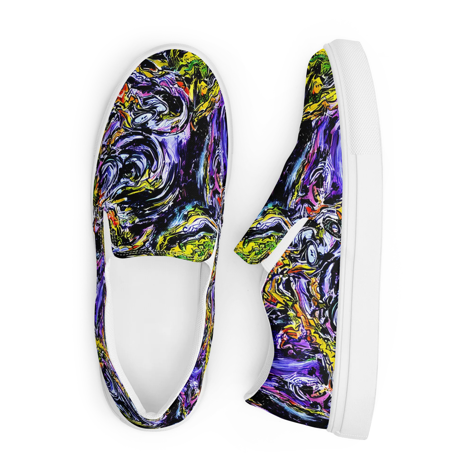Midnight Mutation on Men's Slip-On Canvas Shoes — Front