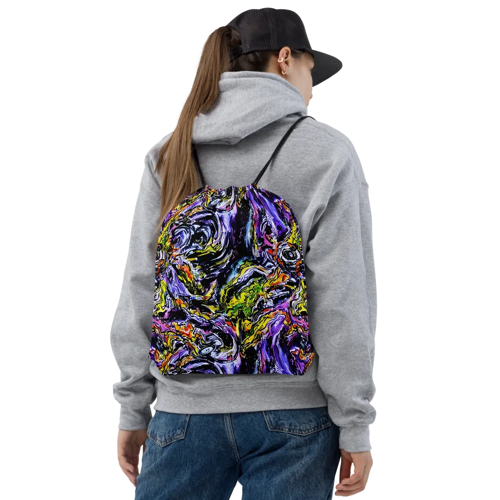 Midnight Mutation on Drawstring Bag — Front