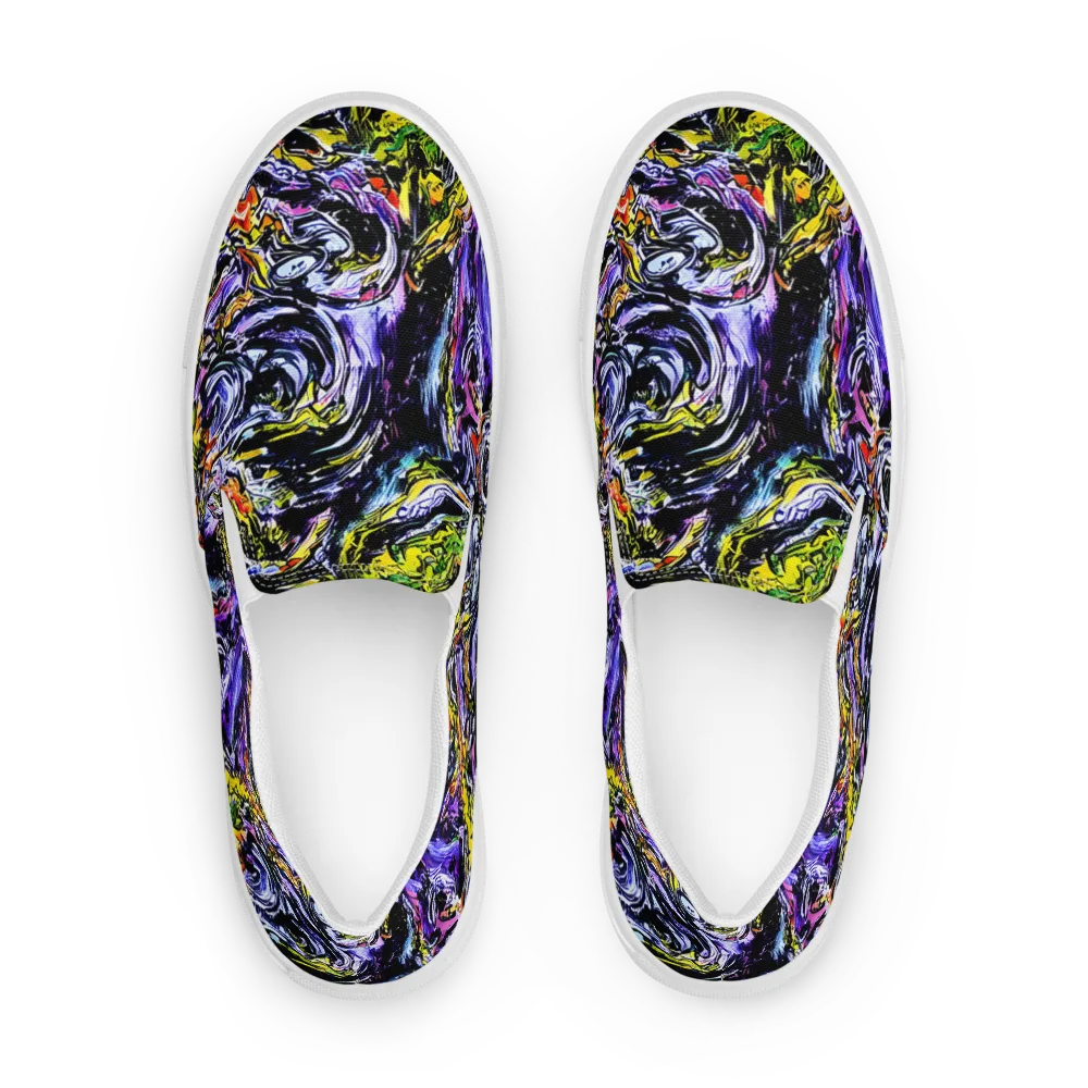 Midnight Mutation on Women's Slip-On Canvas Shoes — Front