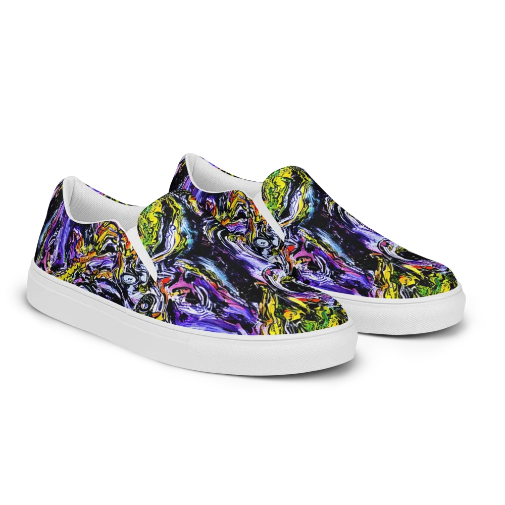 Midnight Mutation on Women's Slip-On Canvas Shoes — Right Front
