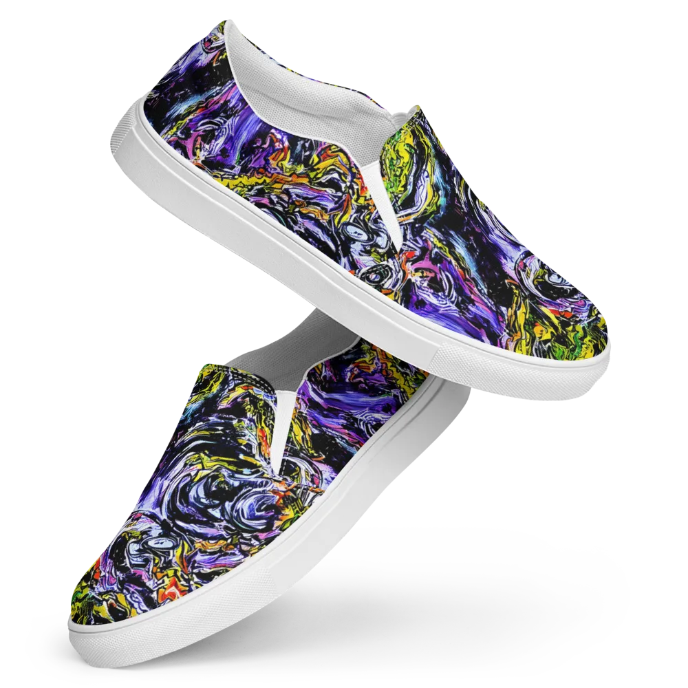 Midnight Mutation on Women's Slip-On Canvas Shoes — Front