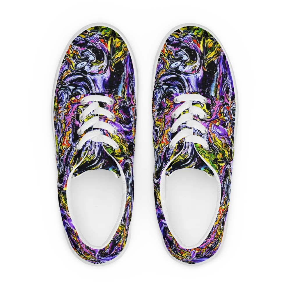 Midnight Mutation on Men's Lace-Up Canvas Shoes — Front