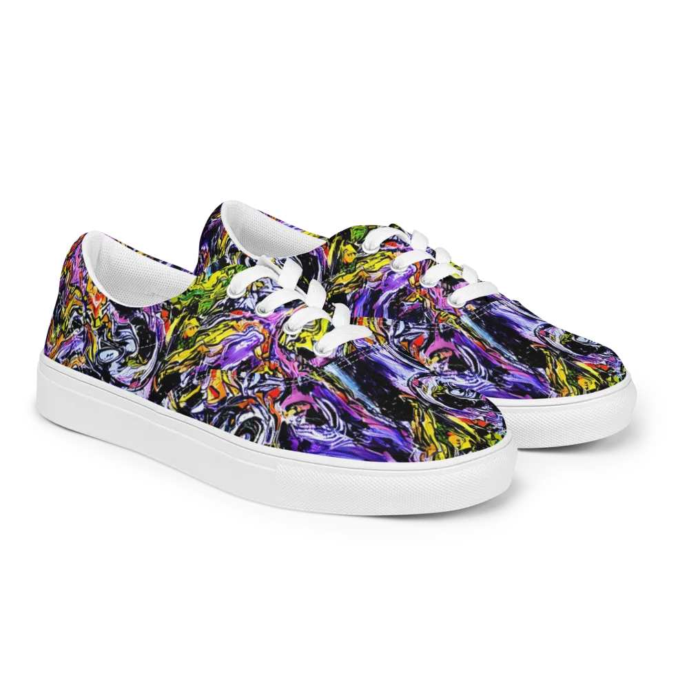 Midnight Mutation on Men's Lace-Up Canvas Shoes — Right Front