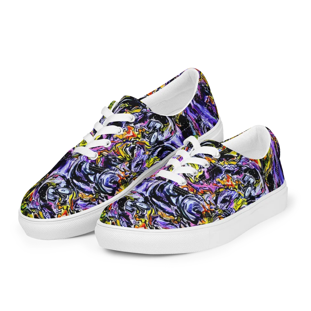 Midnight Mutation on Men's Lace-Up Canvas Shoes — Left Front