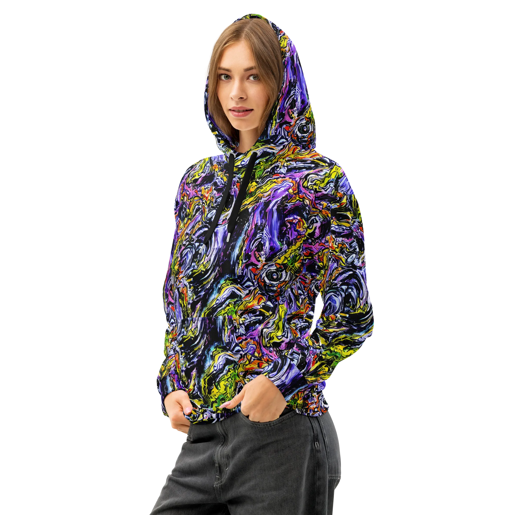 Midnight Mutation on Cotton Hoodie — Left Front