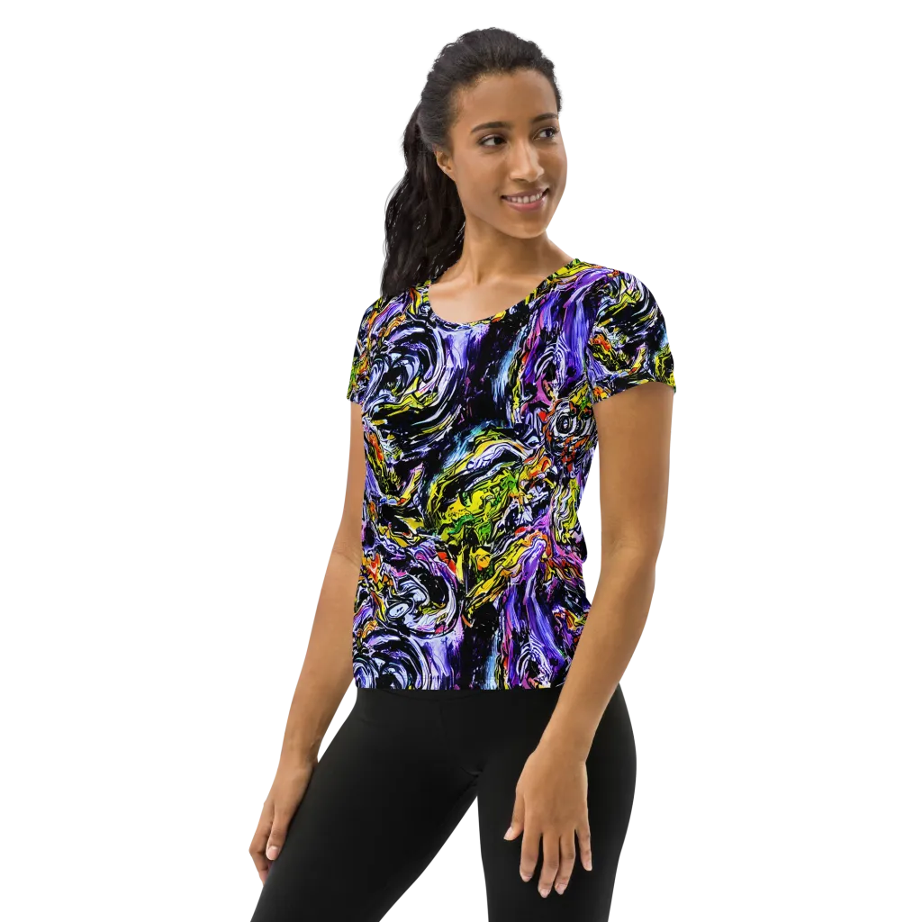 Midnight Mutation on Women's Athletic T-Shirt — Left