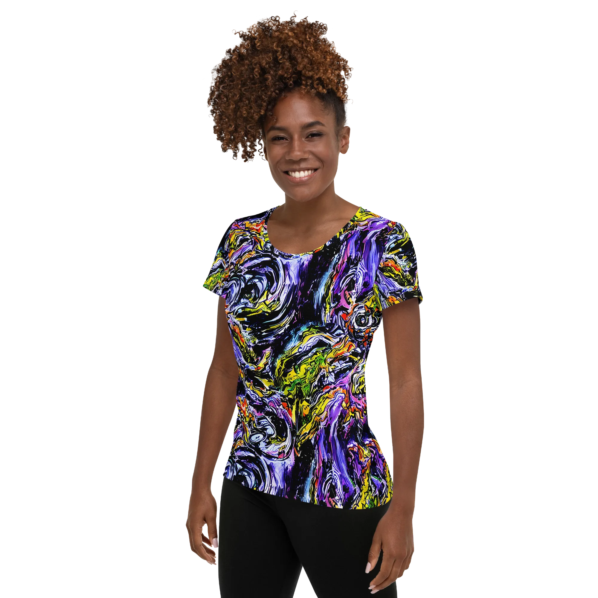 Midnight Mutation on Women's Athletic T-Shirt — Left