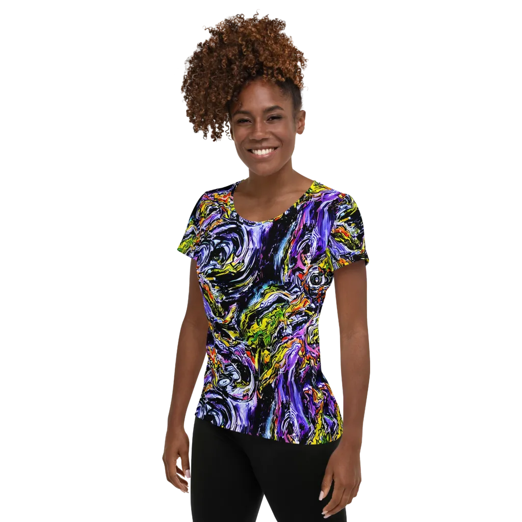 Midnight Mutation on Women's Athletic T-Shirt — Left