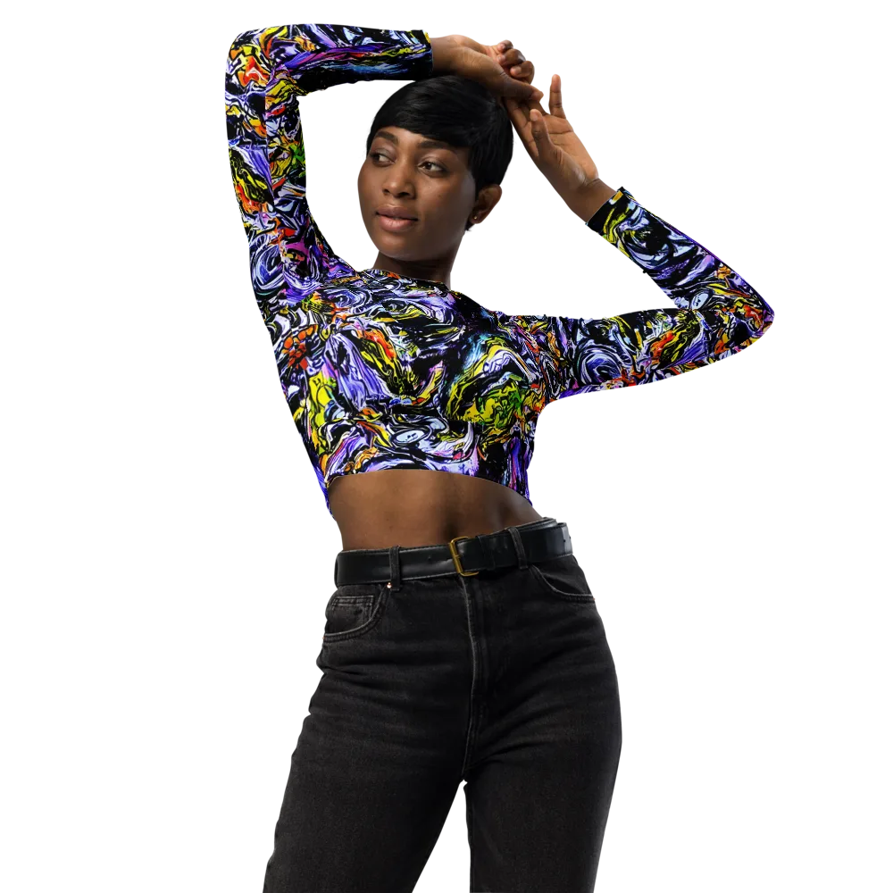 Midnight Mutation on Long Sleeve Crop Top — Front