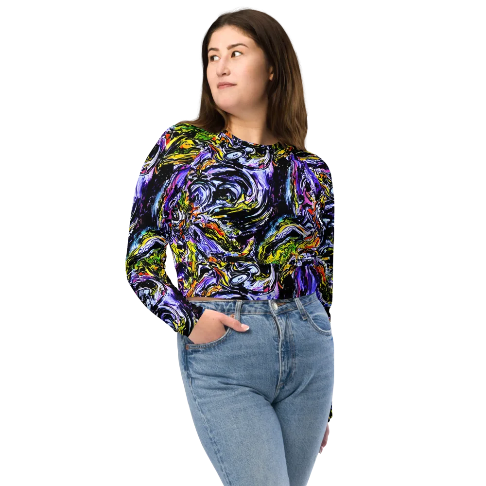 Midnight Mutation on Long Sleeve Crop Top — Front
