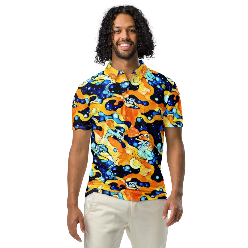 Starlight Melt on Men's Slim Fit Polo Shirt — Front