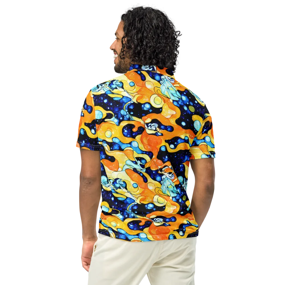 Starlight Melt on Men's Slim Fit Polo Shirt — Back