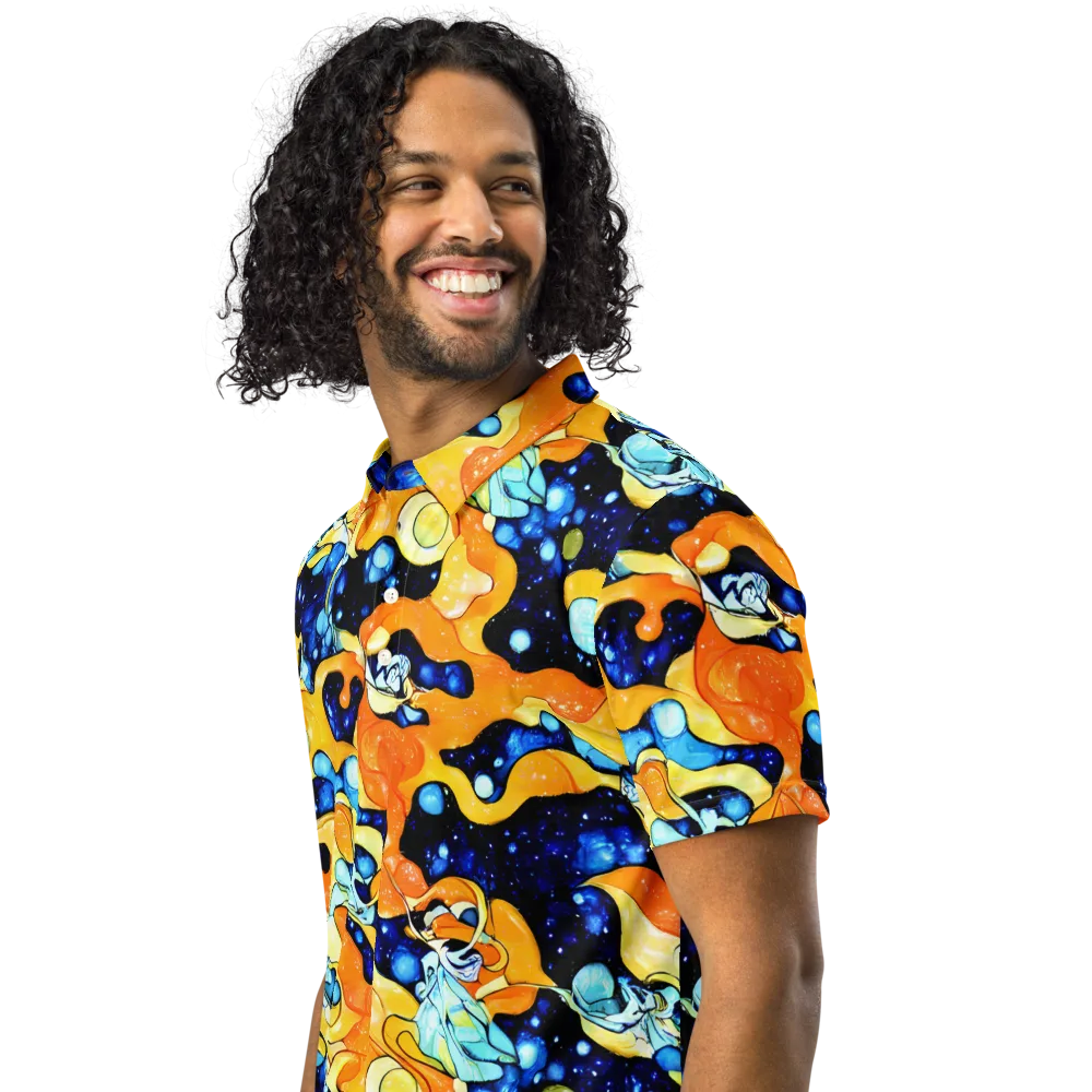 Starlight Melt on Men's Slim Fit Polo Shirt — Left Front