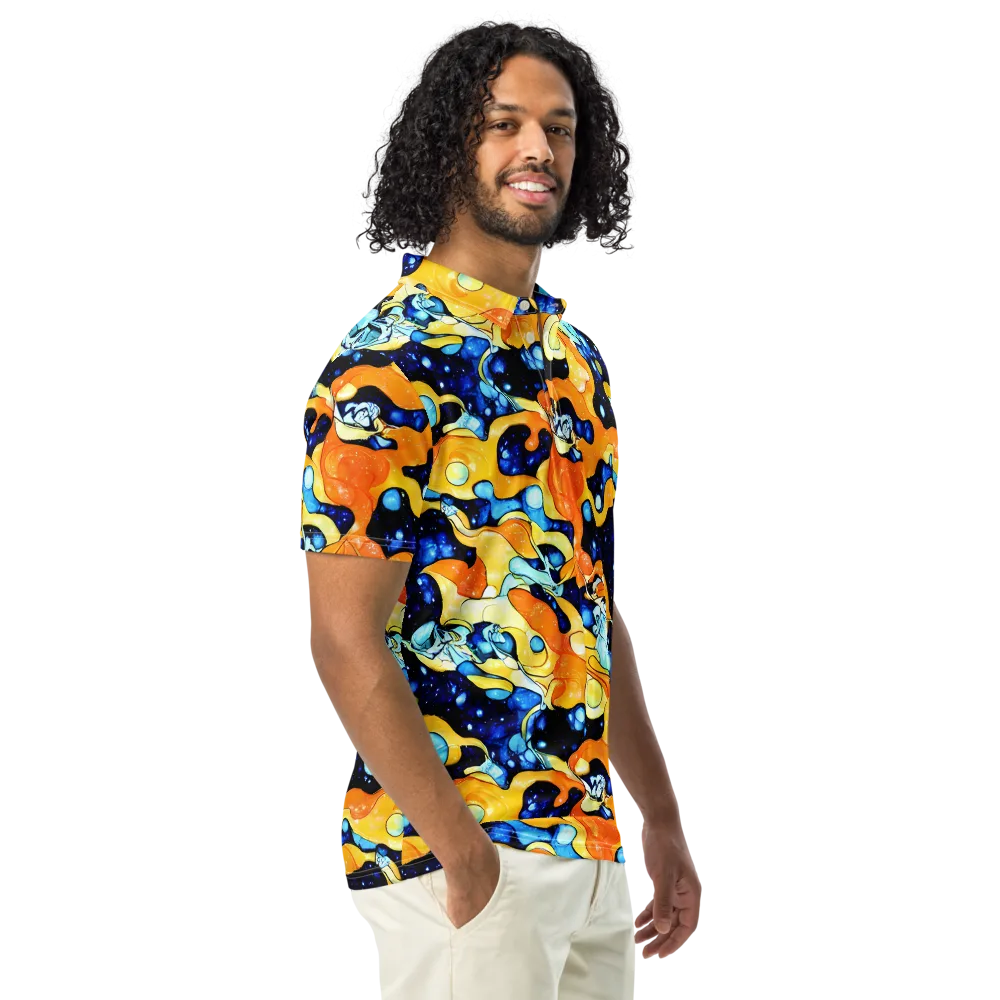 Starlight Melt on Men's Slim Fit Polo Shirt — Right Front