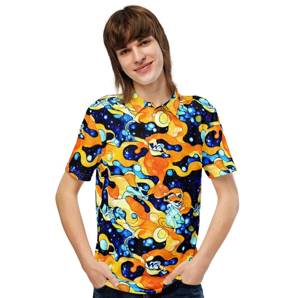Starlight Melt on Men's Slim Fit Polo Shirt — Front