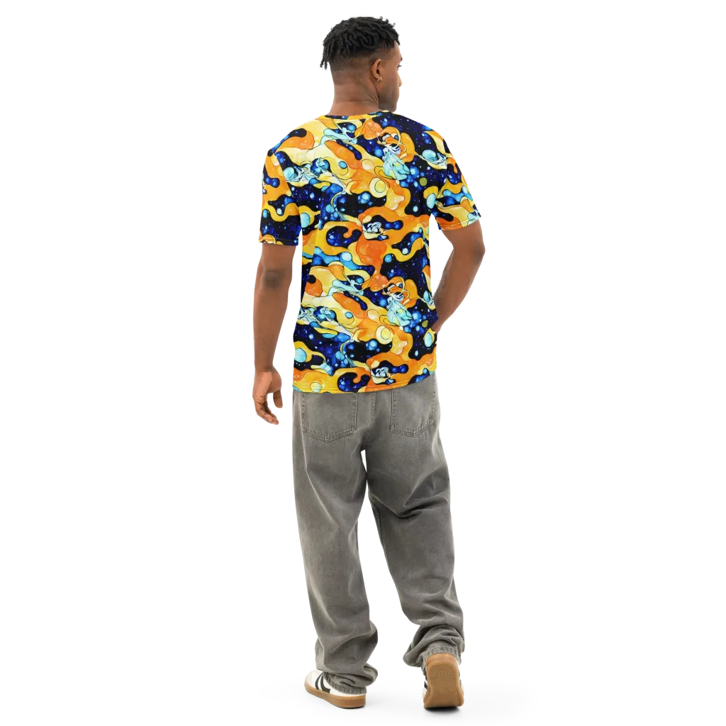 Starlight Melt on Men's Cotton Crew Neck T-Shirt — Back