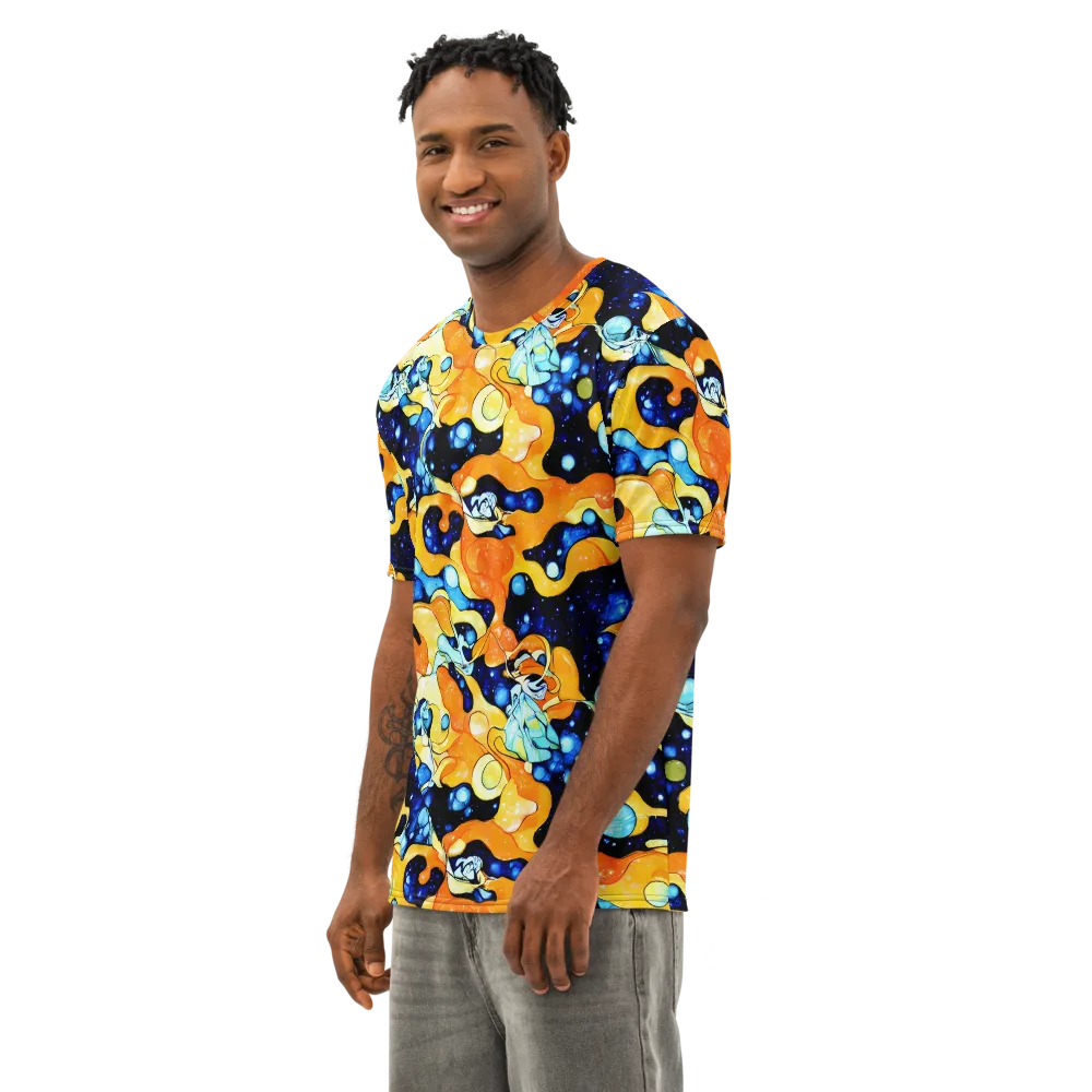 Starlight Melt on Men's Cotton Crew Neck T-Shirt — Left Front