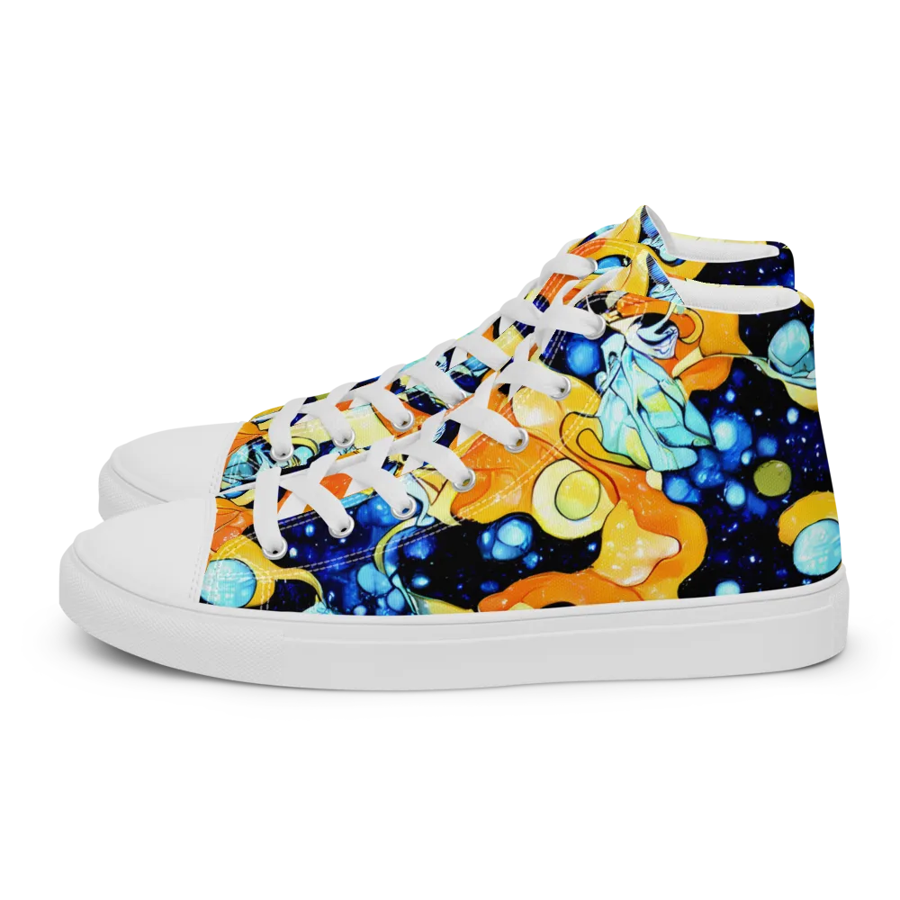 Starlight Melt on Men's High Top Canvas Shoes — Left