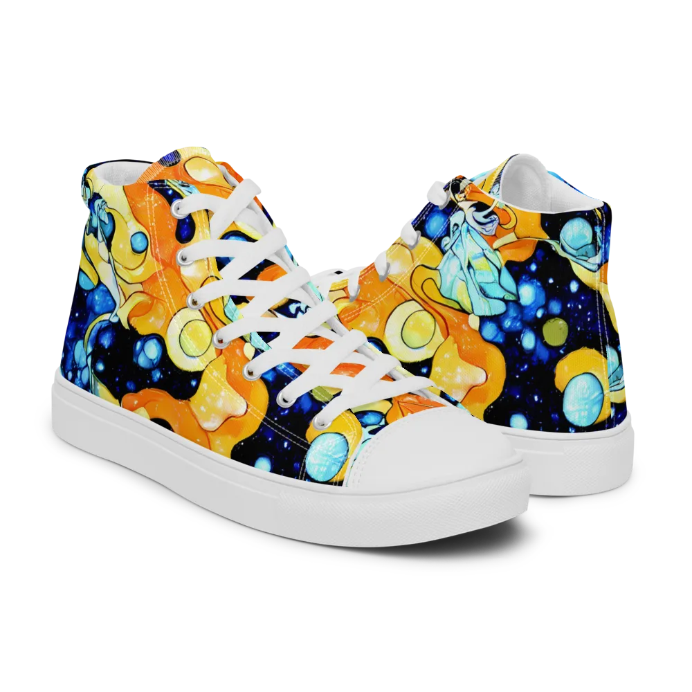 Starlight Melt on Men's High Top Canvas Shoes — Right