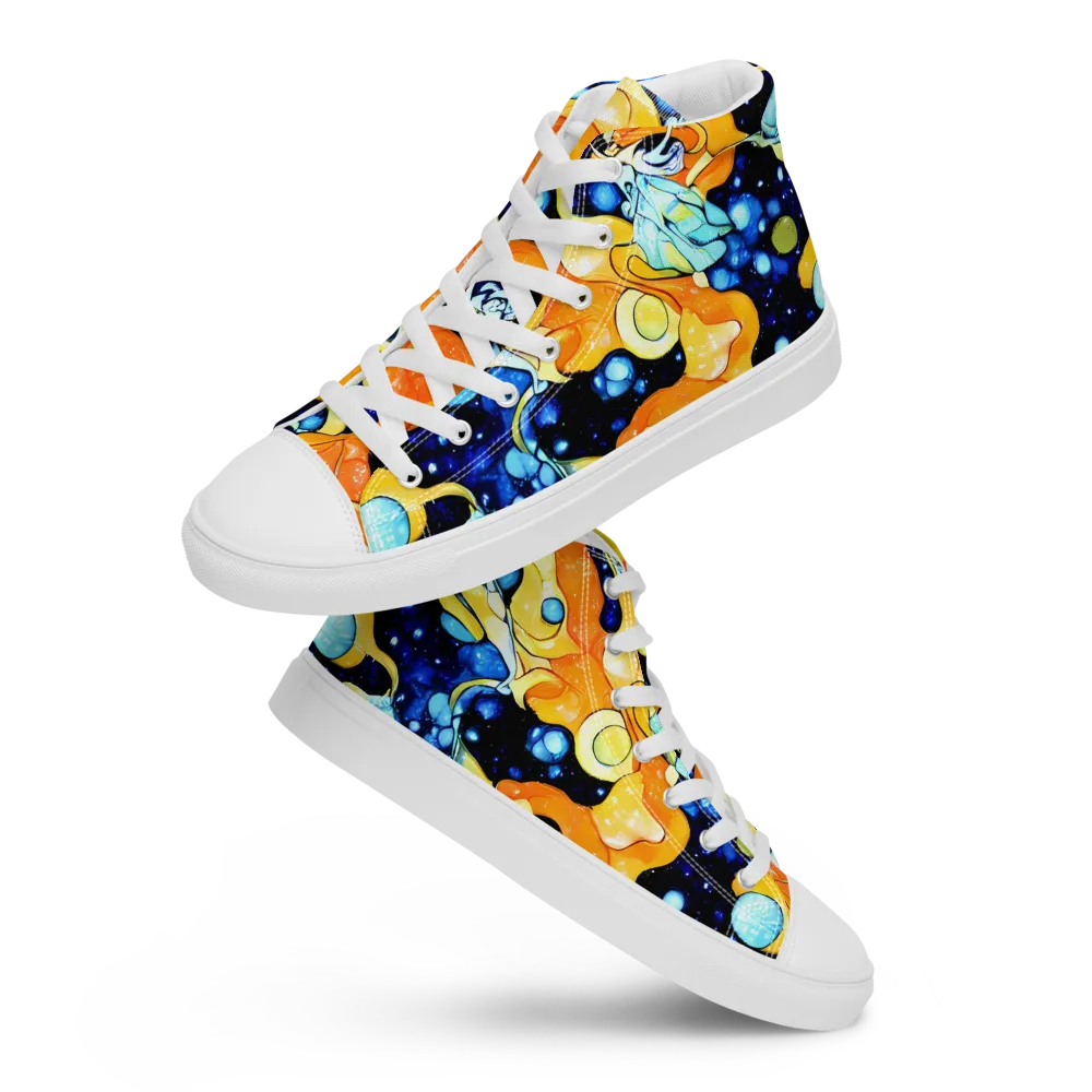Starlight Melt on Men's High Top Canvas Shoes — Front