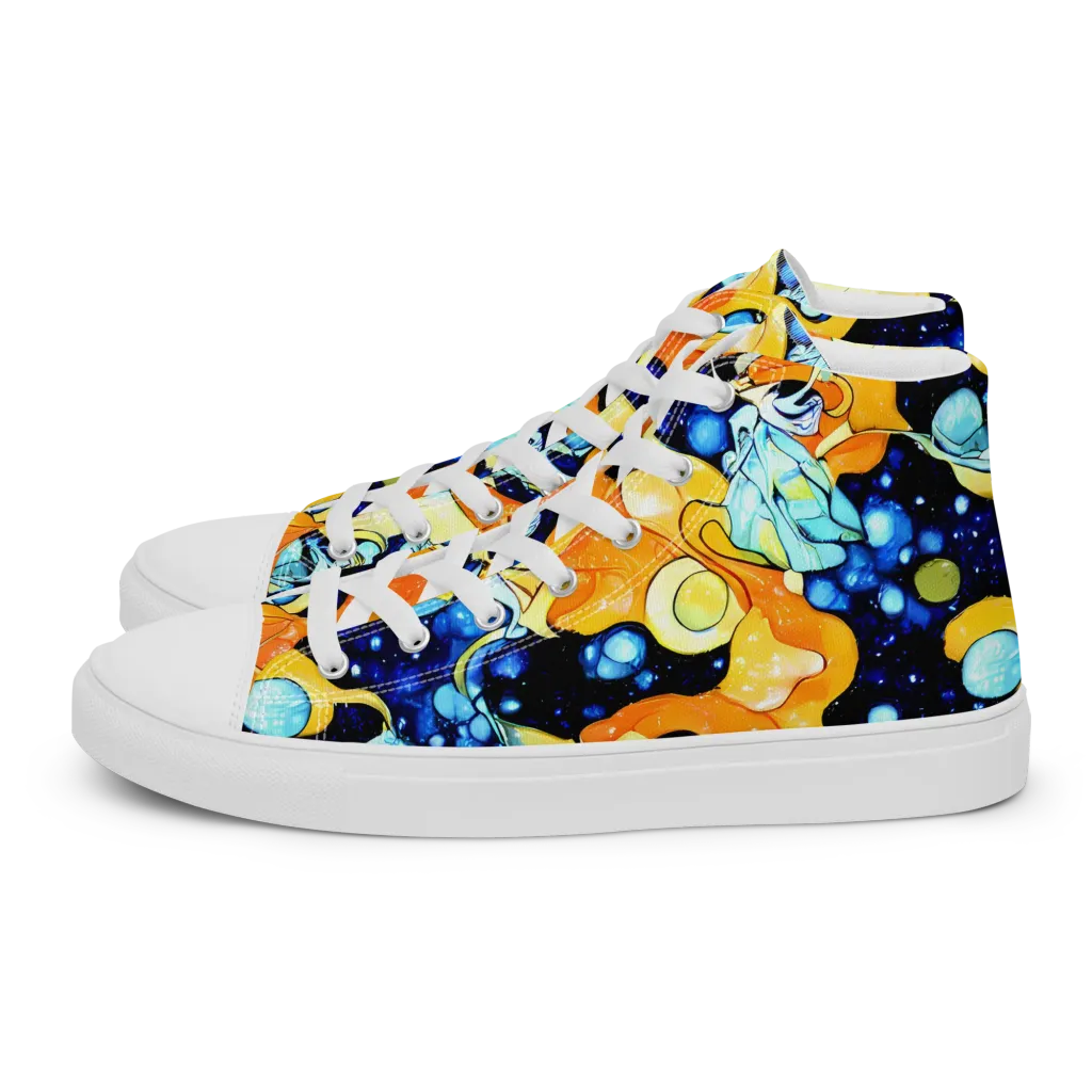 Starlight Melt on Women's High Top Canvas Shoes — Left