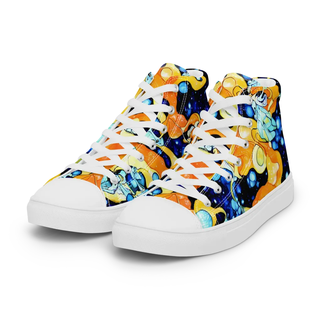 Starlight Melt on Women's High Top Canvas Shoes — Left Front