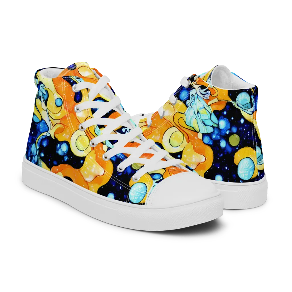 Starlight Melt on Women's High Top Canvas Shoes — Right
