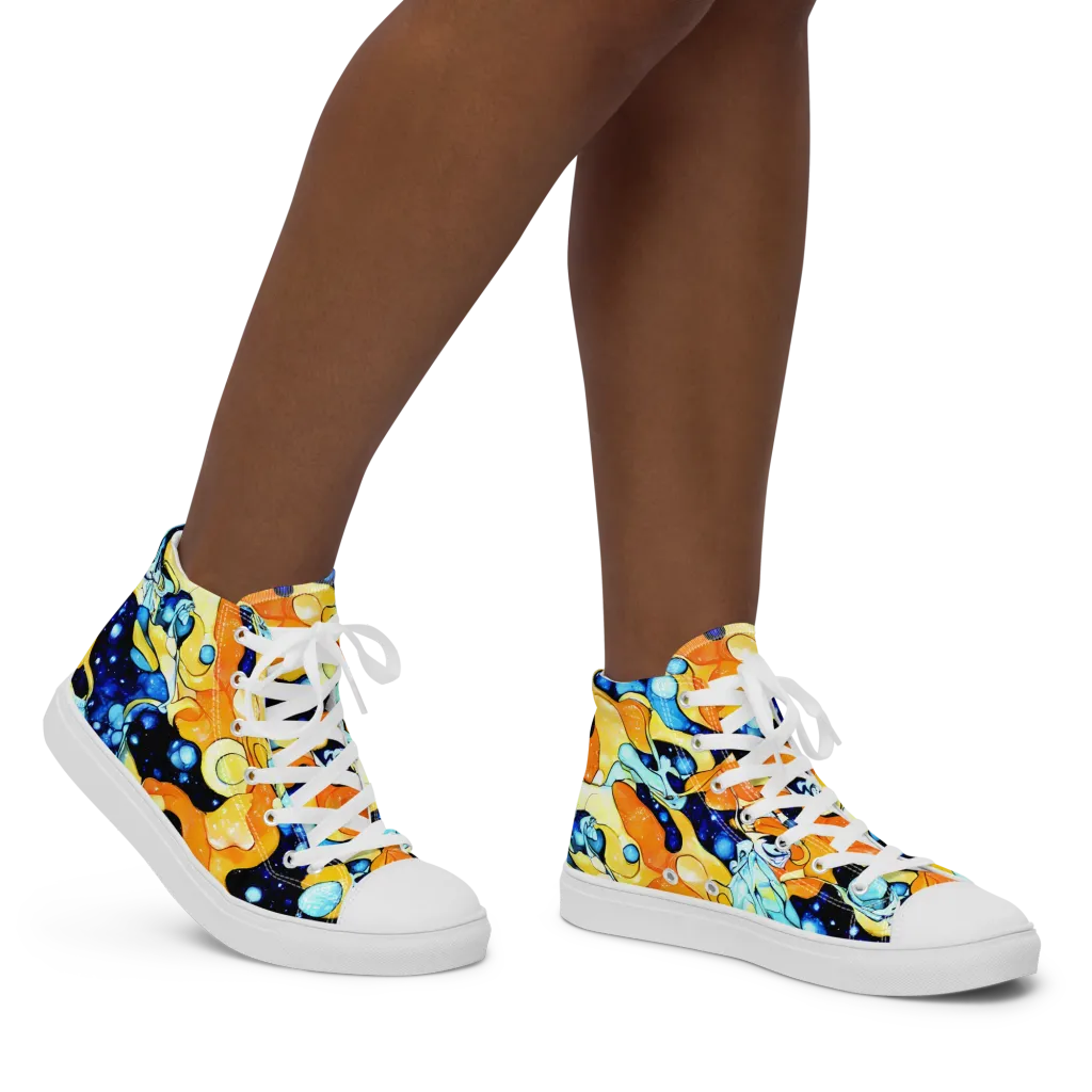 Starlight Melt on Women's High Top Canvas Shoes — Right