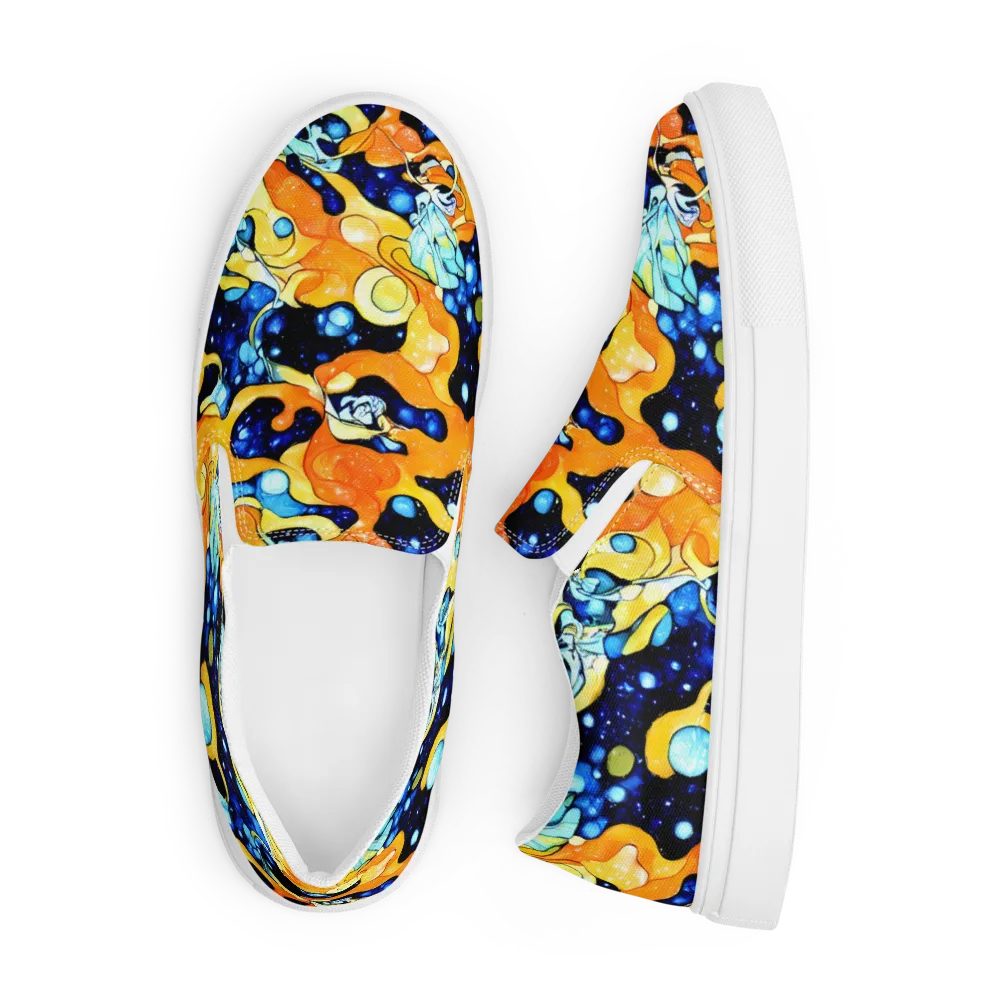 Starlight Melt on Men's Slip-On Canvas Shoes — Front