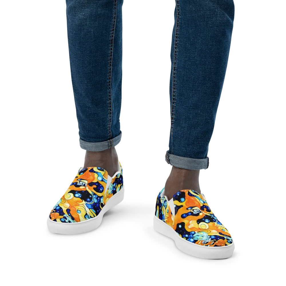 Starlight Melt on Men's Slip-On Canvas Shoes — Front